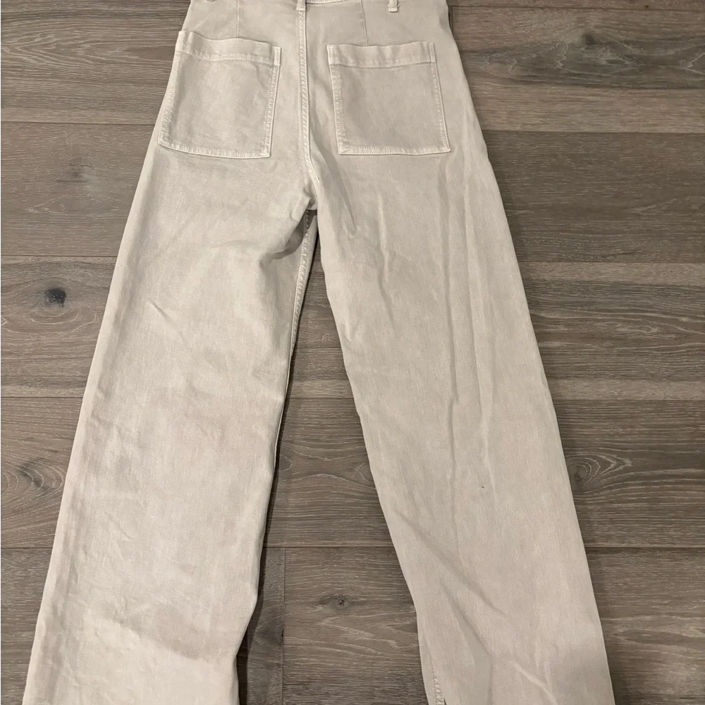 Zara Beige Straight-Leg Pants size 6 - Picture 3 of 3